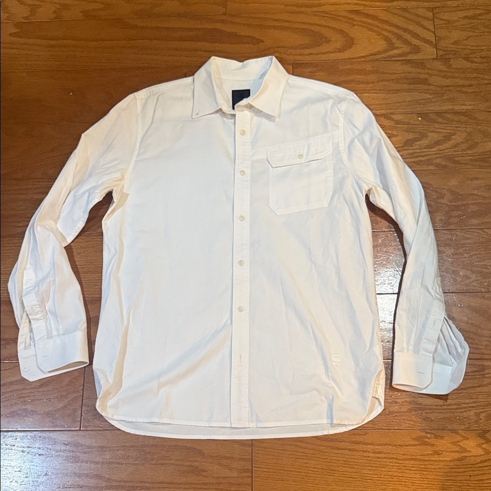 G-Star Sz L Crisp White Casual Button Down Shirt